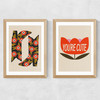 You're Cute Diptych Medium Oak Frame