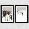 Skiing Twin Set Wide Black Frame