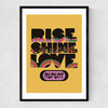 Rise Shine Love Narrow Black Frame