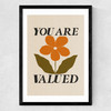 You Are Valued Medium Black Frame