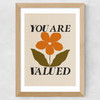 You Are Valued Wide Oak Frame