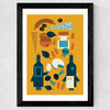 Wine And Cheese Wide Black Frame