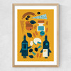 Wine And Cheese Medium Oak Frame