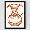 Brown Vase by Stephie Cardona Wide Black Frame