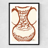 Brown Vase by Stephie Cardona Narrow Black Frame