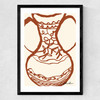 Brown Vase by Stephie Cardona Medium Black Frame