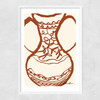 Brown Vase by Stephie Cardona Narrow White Frame