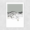 Pacific Peak Skier Unframed Print