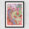 Rainbow Mermaids Medium Black Frame