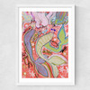 Rainbow Mermaids Medium White Frame