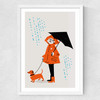 Rainy Walk Medium White Frame