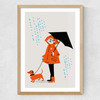 Rainy Walk Medium Oak Frame