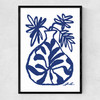Blue Vase Narrow Black Frame