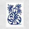 Blue Vase Narrow White Frame