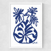 Blue Vase Medium White Frame