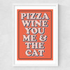 Pizza Wine Medium White Frame