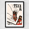 Pizza by Nia Beynon Medium Black Frame