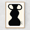 Abstract Monochrome Vase II Narrow Oak Frame