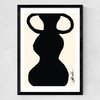 Abstract Monochrome Vase II Medium Black Frame