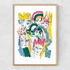 Abstract Kings And Queens Narrow Oak Frame