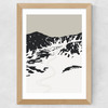 Ski Tracks Wide Oak Frame