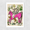 Pink Horse Cowboy Unframed Print