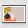 Interior With Orange Table Narrow Black Frame