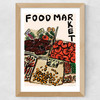 Food Market Wide Oak Frame