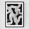 Abstract Brush Strokes 65 Narrow Black Frame