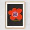I Love You Medium Oak Frame