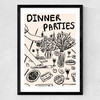 Dinner Parties Medium Black Frame