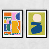 Organic Shapes Abstract Set Narrow Black Frame