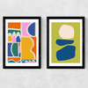 Organic Shapes Abstract Set Medium Black Frame