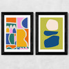 Organic Shapes Abstract Set Wide Black Frame