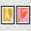 Minimalist Yellow and Pink Medium Black Frame