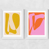 Minimalist Yellow and Pink Wide White Frame