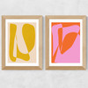 Minimalist Yellow and Pink Wide Oak Frame