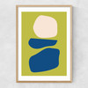 Organic Shapes Blue Lime Narrow Oak Frame