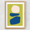 Organic Shapes Blue Lime Wide Oak Frame