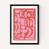 Abstract Shapes 21 in Pink and Red