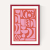 Abstract Shapes 21 in Pink and Red