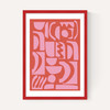 Abstract Shapes 21 in Pink and Red