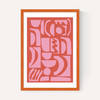 Abstract Shapes 21 in Pink and Red