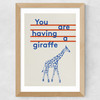 Giraffe by Don't Grow Up Wide Oak Frame