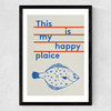 Happy Plaice Medium Black Frame