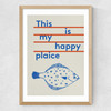 Happy Plaice Medium Oak Frame