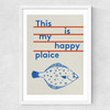 Happy Plaice Medium White Frame