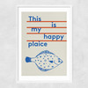 Happy Plaice Narrow White Frame