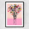 Buttercups Pink Narrow Black Frame