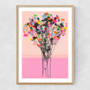 Buttercups Pink Narrow Oak Frame